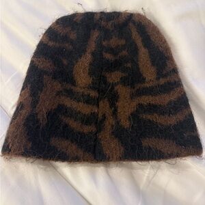 Madewell Brown and Black Patterned Beanie